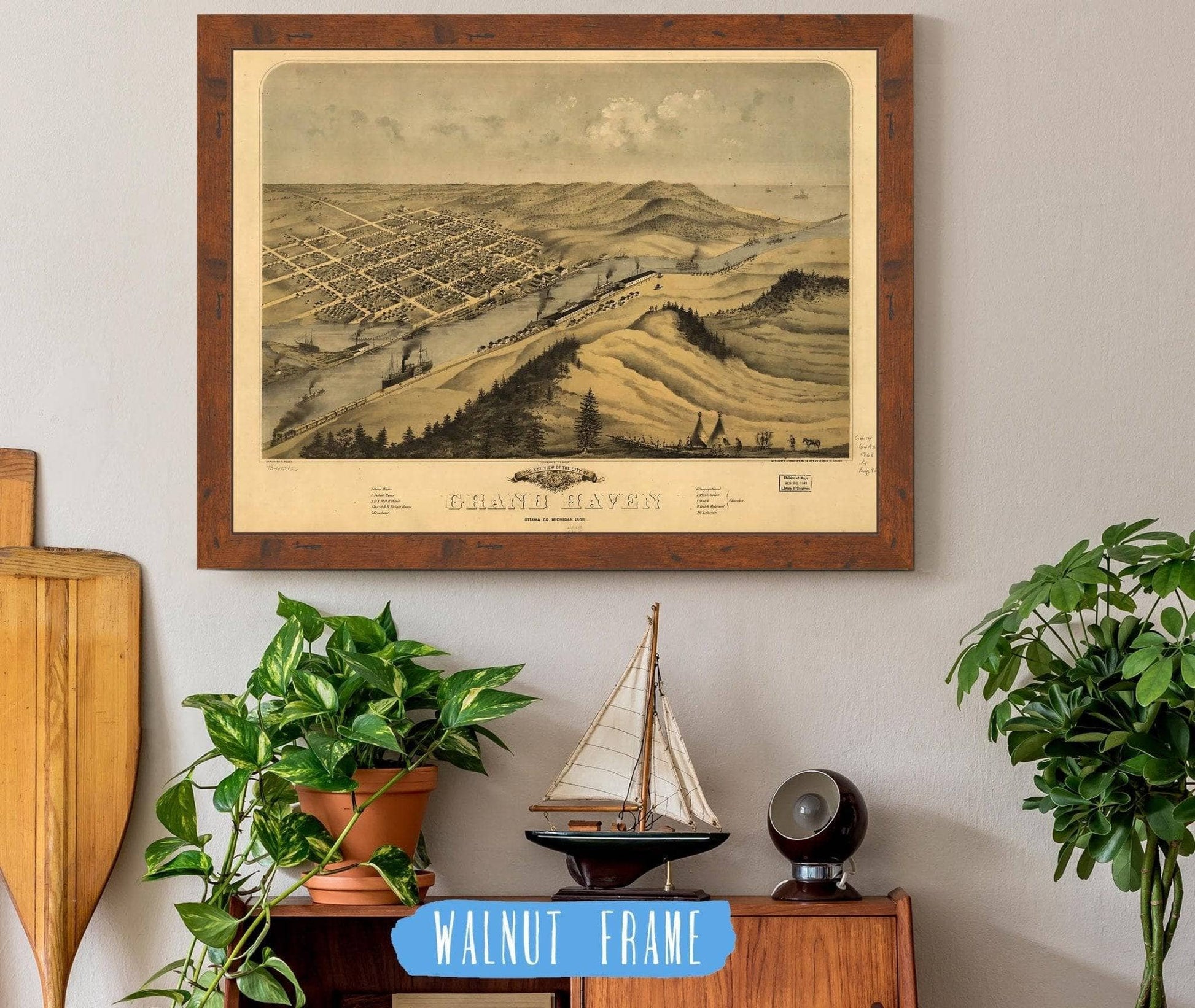 Birds Eye View Of The City Of Grand Haven Ottawa Co Michigan 1868 State of Michigan