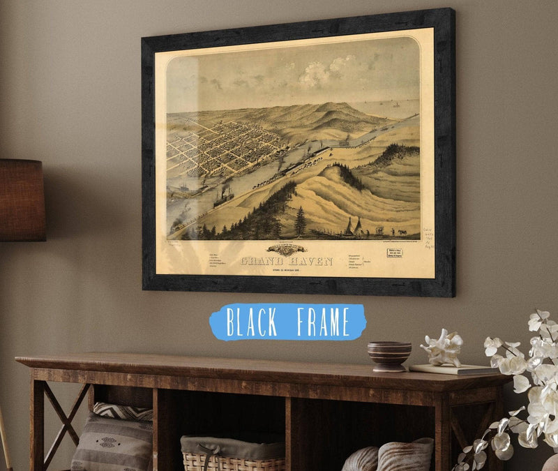 Birds Eye View Of The City Of Grand Haven Ottawa Co Michigan 1868 State of Michigan