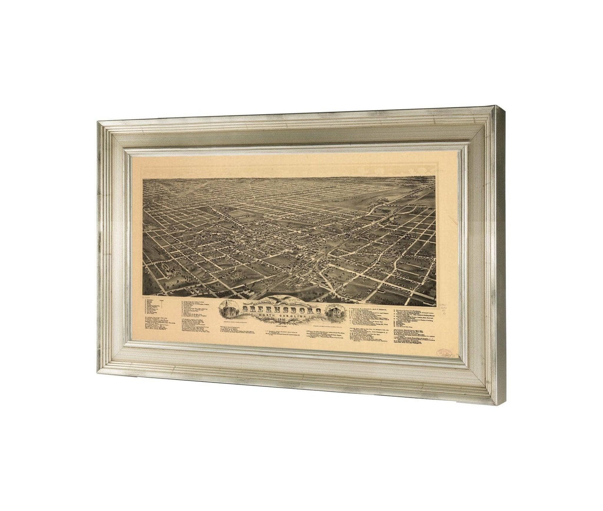 Birds Eye View Of The City Of Greensboro North Carolina 1891  State Of North Carolina