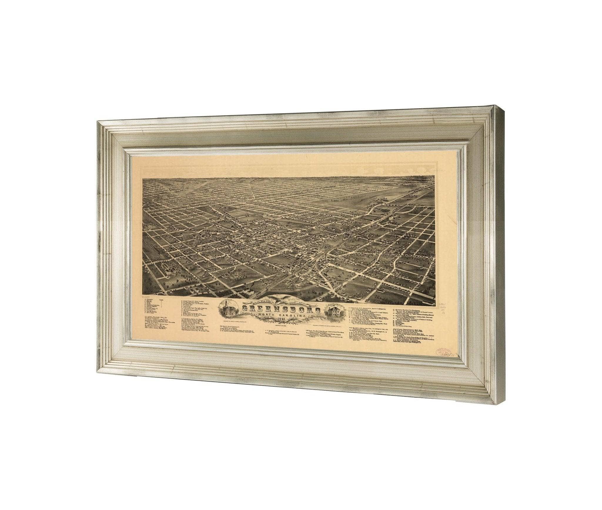 Birds Eye View Of The City Of Greensboro North Carolina 1891  State Of North Carolina