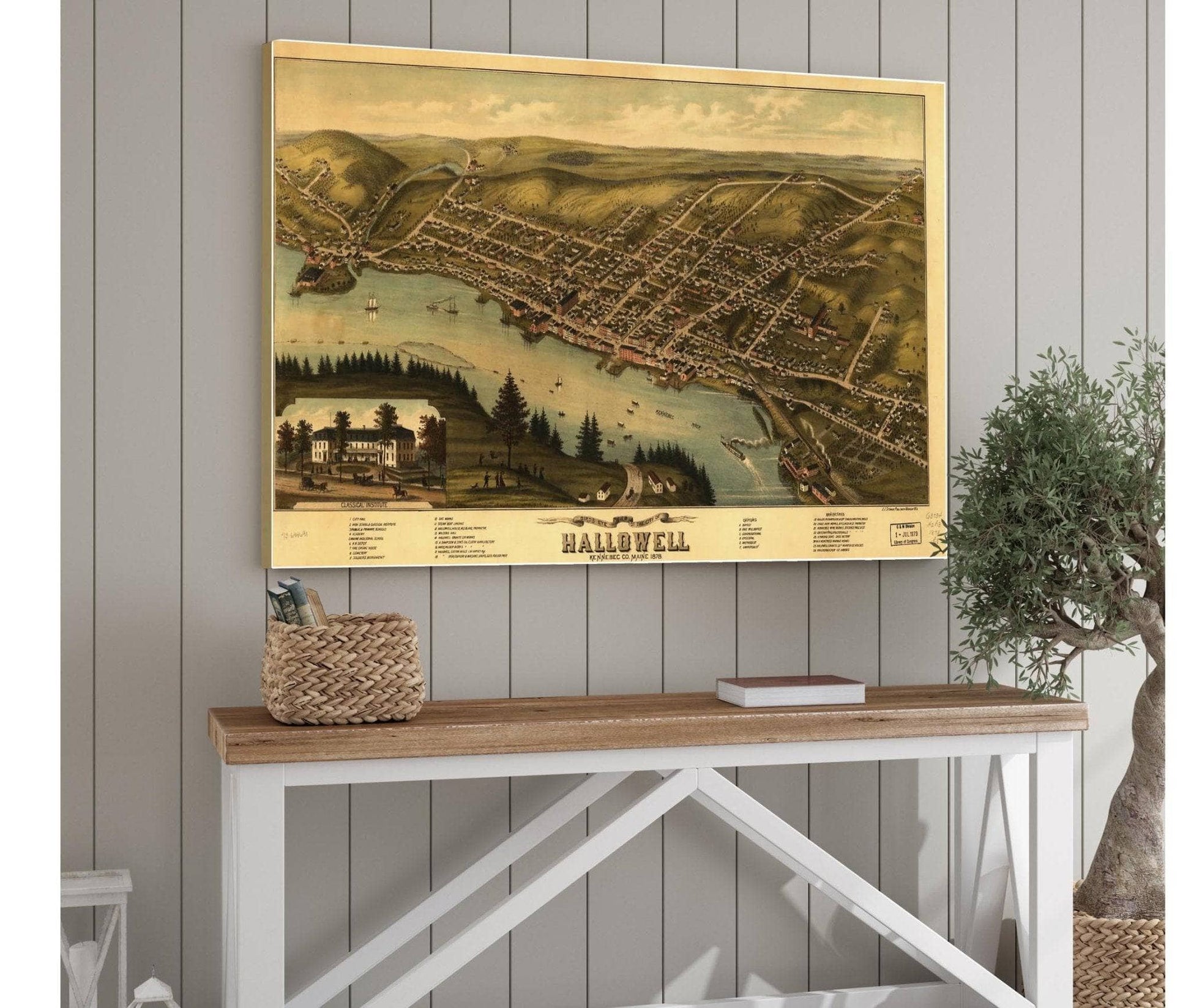 Birds Eye View Of The City Of Hallowell Kennebec Co Maine 1878  State Of Maine