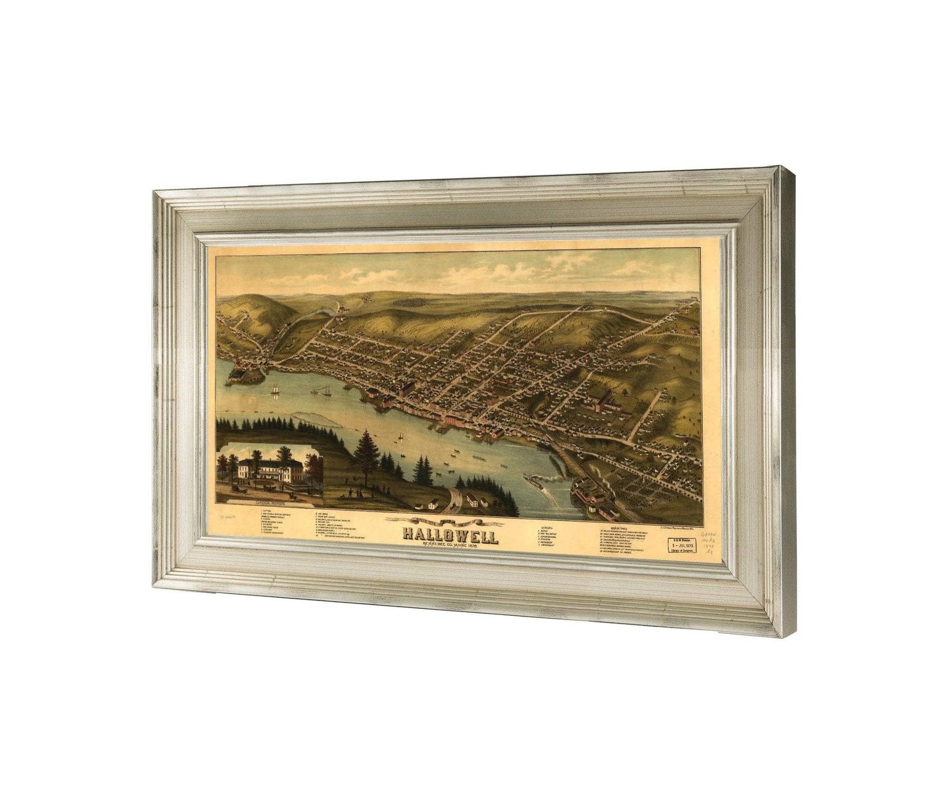 Birds Eye View Of The City Of Hallowell Kennebec Co Maine 1878  State Of Maine