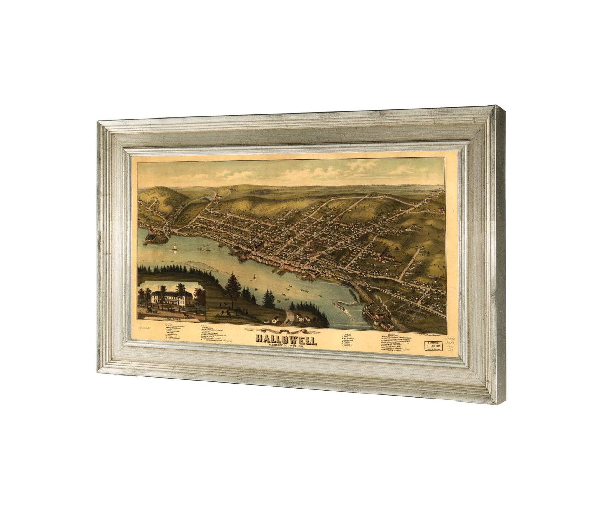 Birds Eye View Of The City Of Hallowell Kennebec Co Maine 1878  State Of Maine