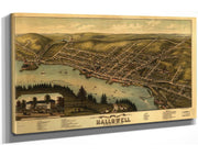 Birds Eye View Of The City Of Hallowell Kennebec Co Maine 1878  State Of Maine