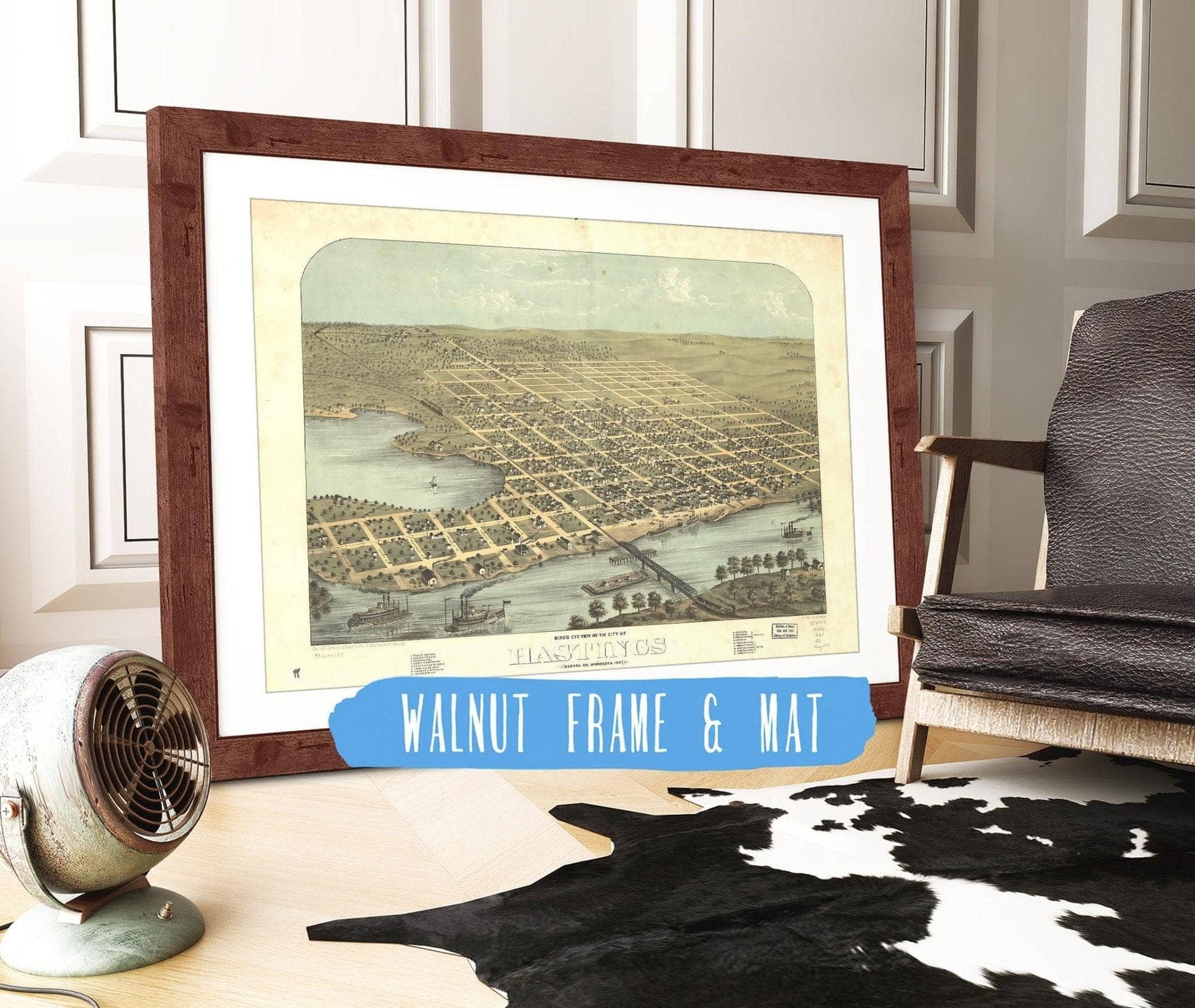 Birds Eye View Of The City Of Hastings Dakota Co Minnesota 1867 State of Minnesota