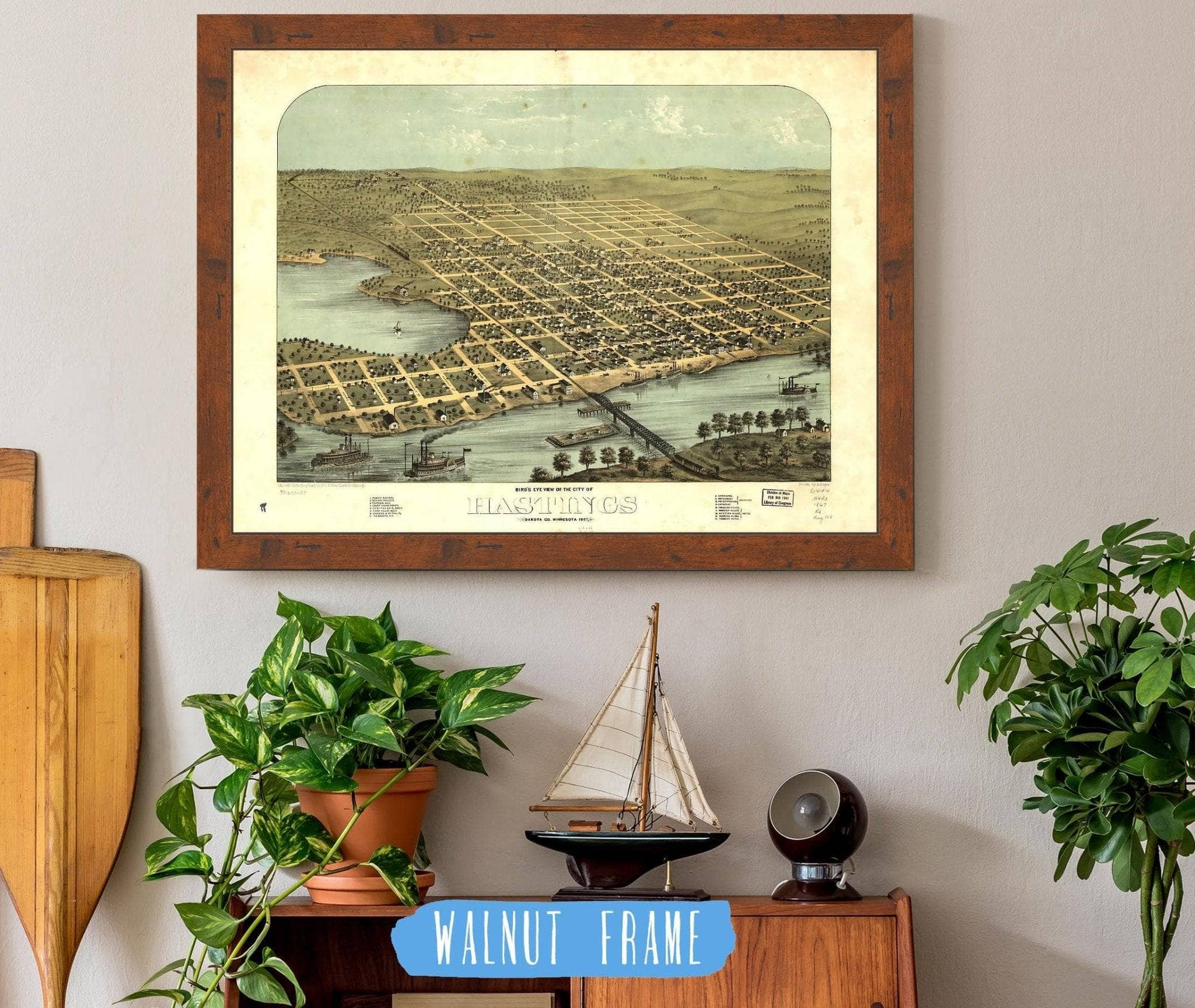 Birds Eye View Of The City Of Hastings Dakota Co Minnesota 1867 State of Minnesota