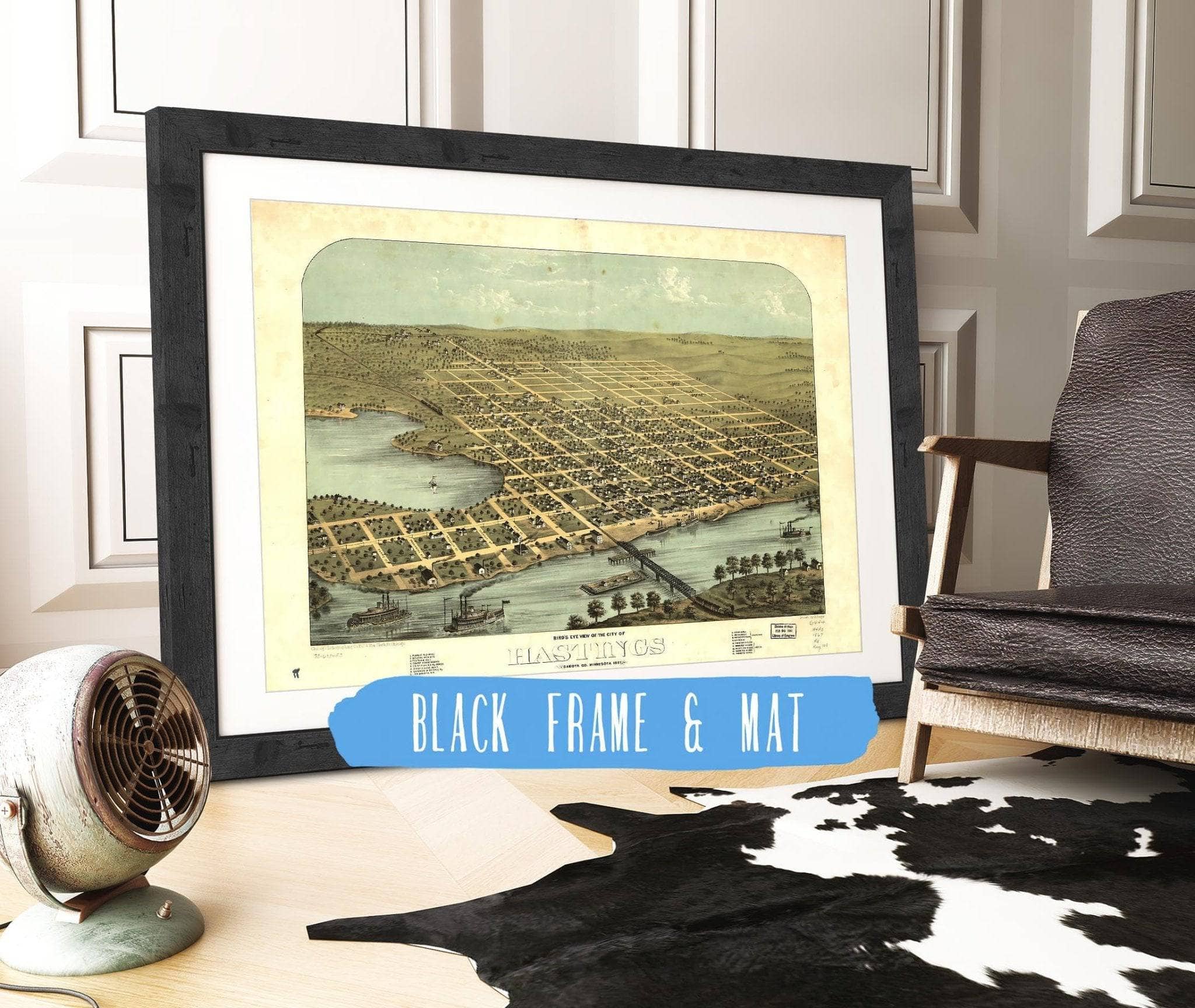 Birds Eye View Of The City Of Hastings Dakota Co Minnesota 1867 State of Minnesota
