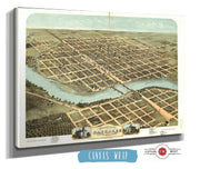 Birds Eye View Of The City Of Kankakee Kankakee County Illinois 1869 State of Illinois