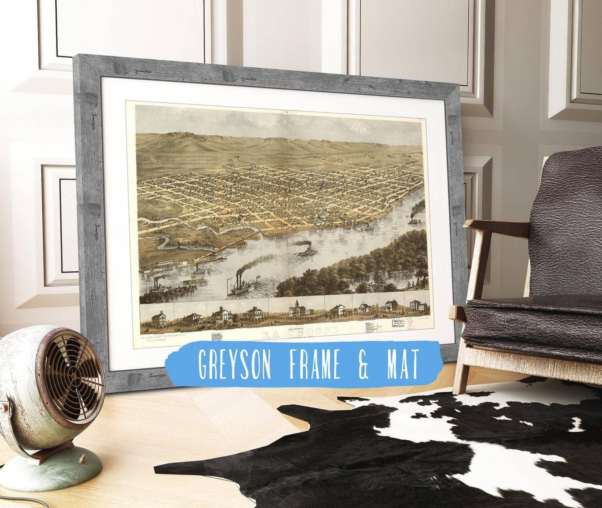Birds Eye View Of The City Of La Crosse Wisconsin 1867 State of Wisconsin