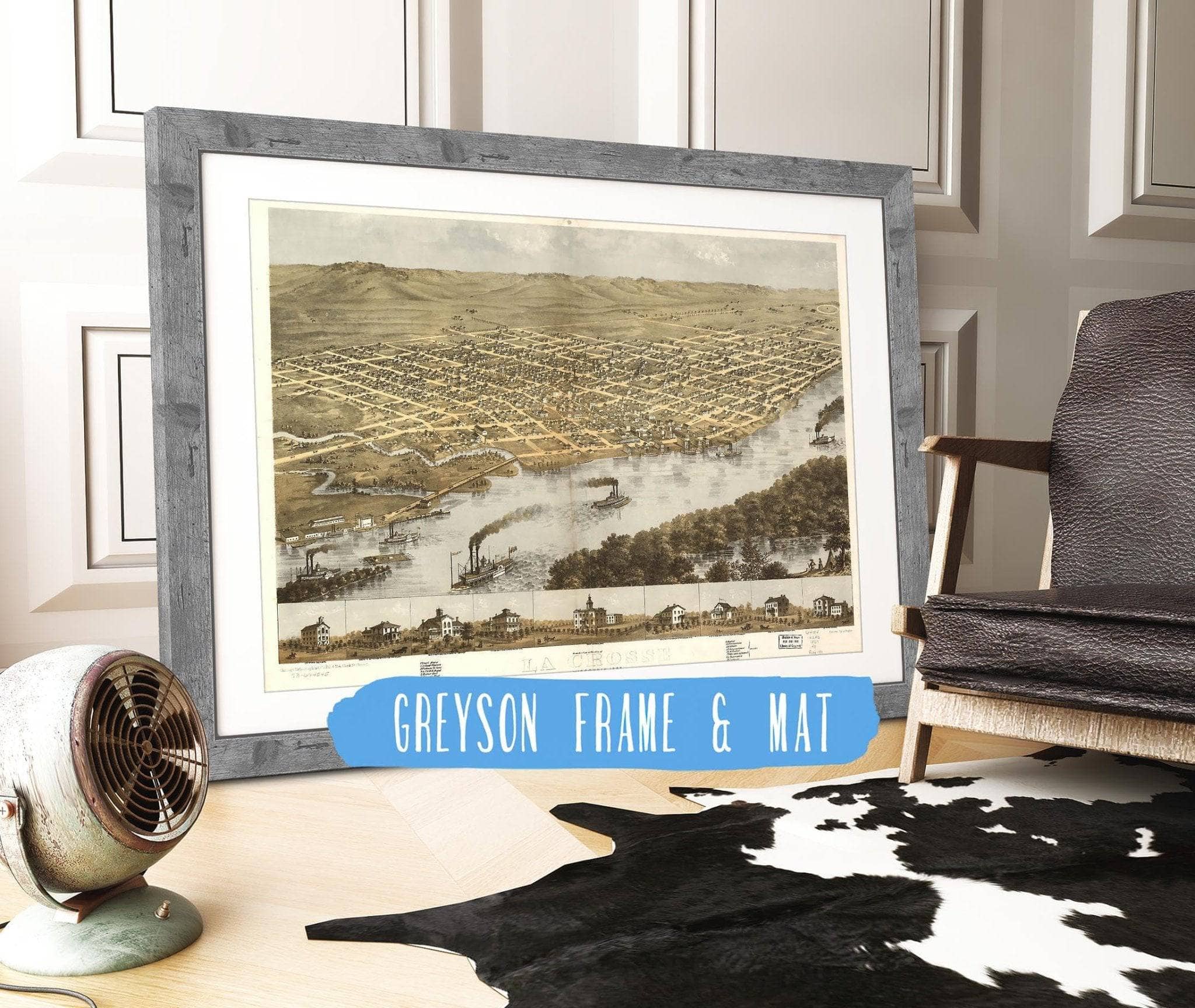 Birds Eye View Of The City Of La Crosse Wisconsin 1867 State of Wisconsin