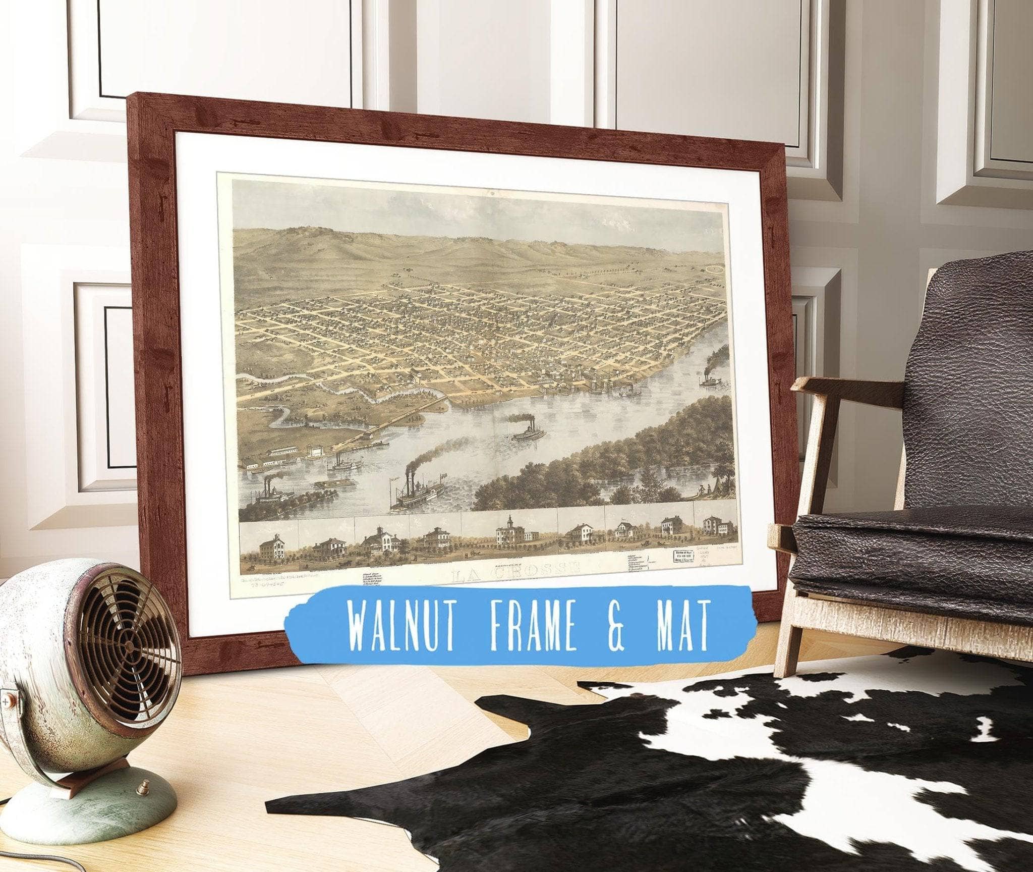 Birds Eye View Of The City Of La Crosse Wisconsin 1867 State of Wisconsin