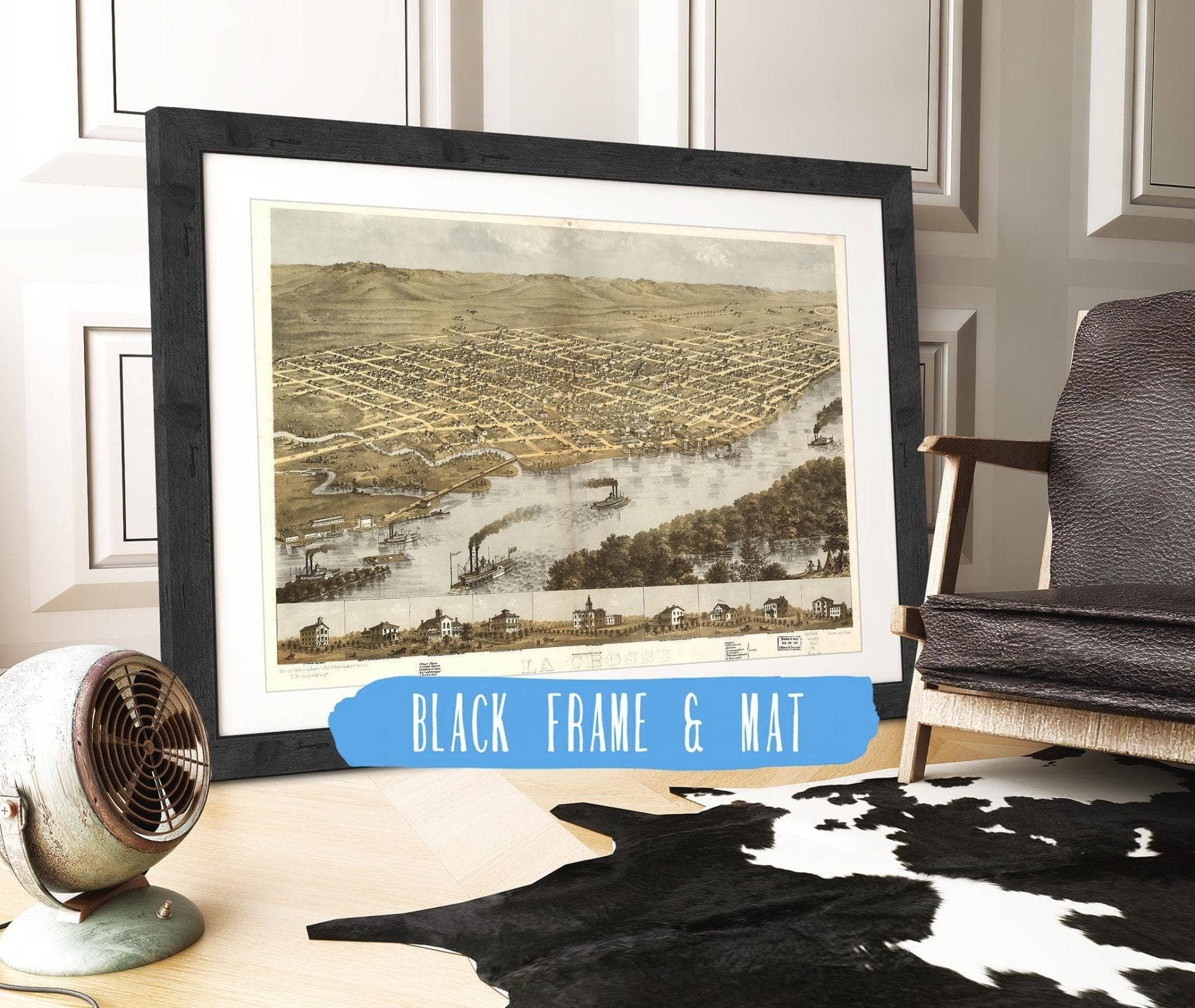 Birds Eye View Of The City Of La Crosse Wisconsin 1867 State of Wisconsin