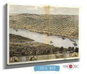 Birds Eye View Of The City Of Leavenworth Kansas 1869 State of Kansas
