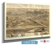 Birds Eye View Of The City Of Lincoln Logan County Illinois 1869 State of Illinois