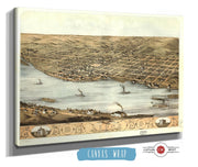 Birds Eye View Of The City Of Lyons Clinton Co Iowa 1868 State of Iowa