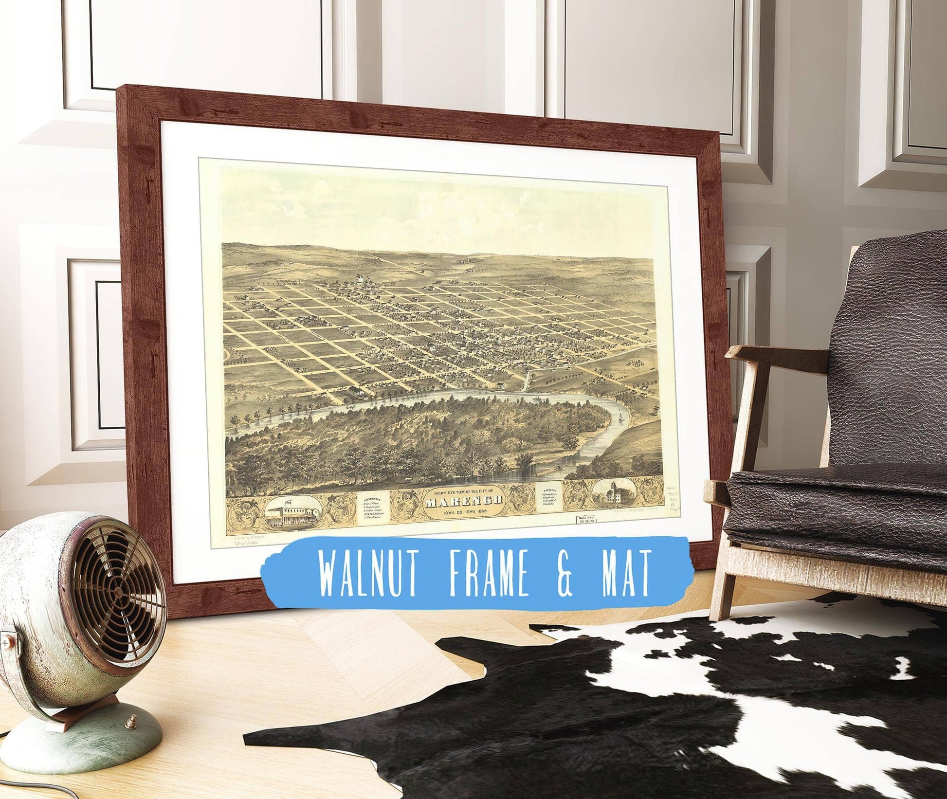 Birds Eye View Of The City Of Marengo Iowa Co Iowa 1868 State of Iowa