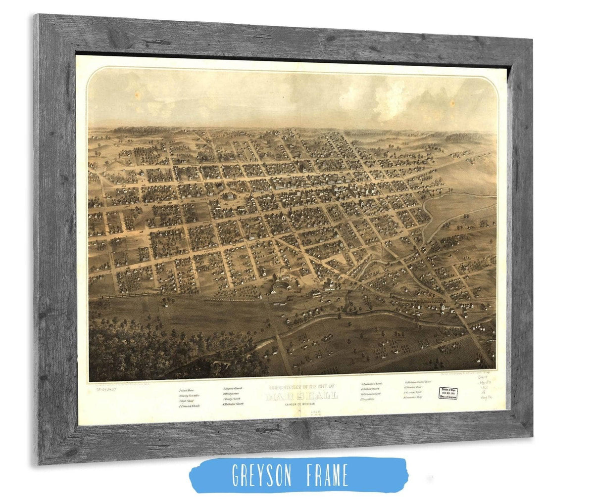 Birds Eye View Of The City Of Marshall Calhoun Co Michigan State of Michigan