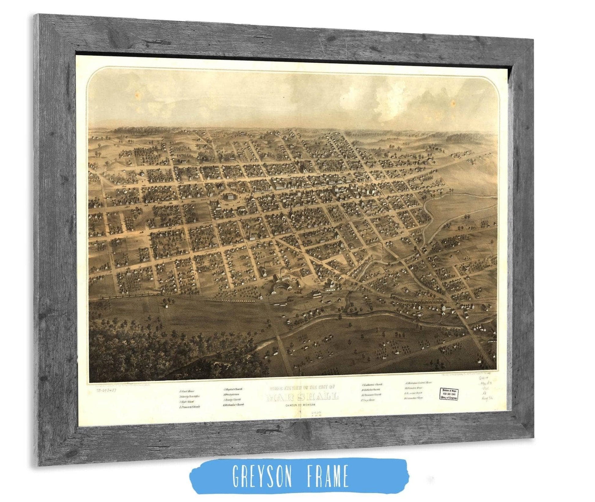 Birds Eye View Of The City Of Marshall Calhoun Co Michigan State of Michigan