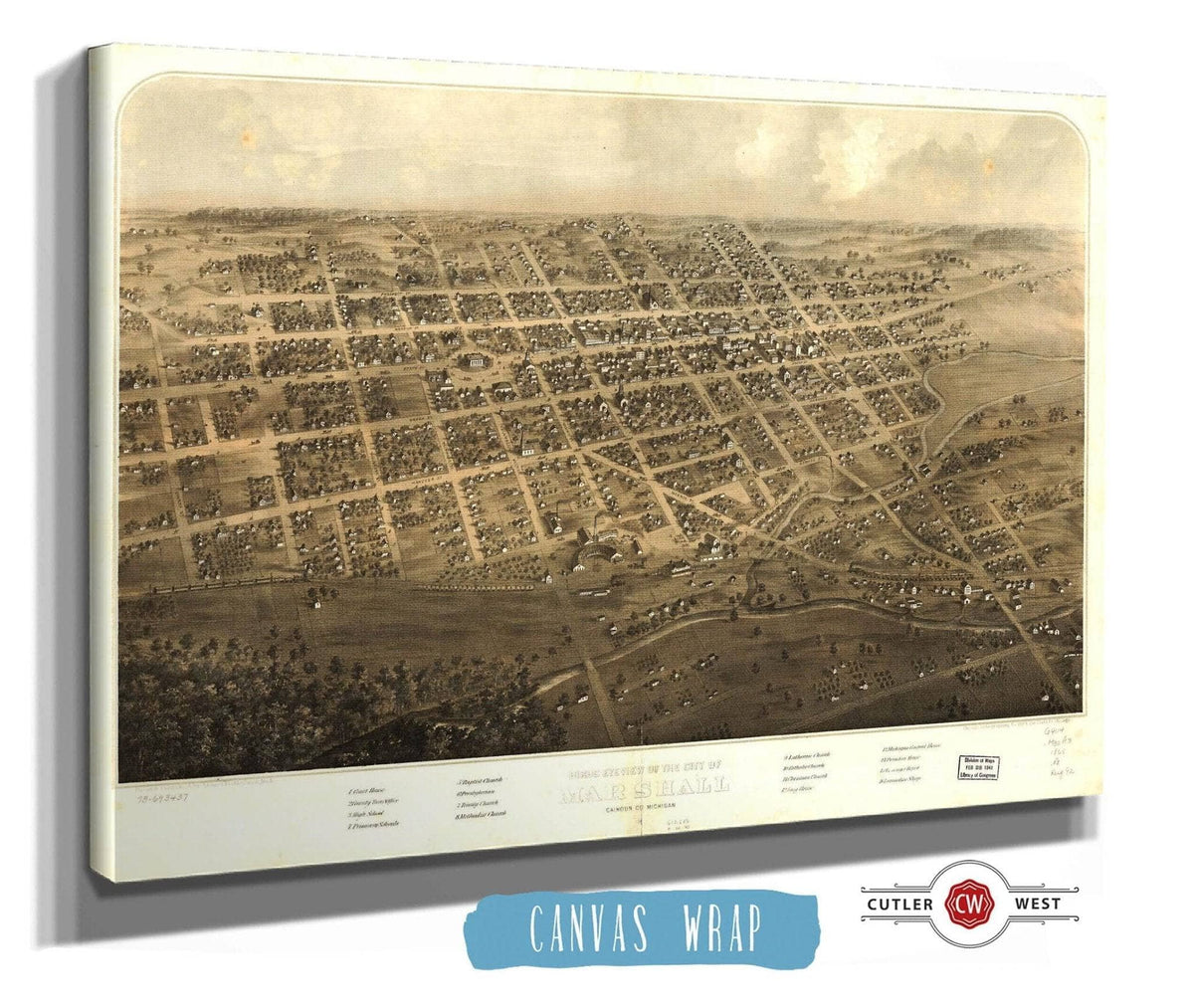 Birds Eye View Of The City Of Marshall Calhoun Co Michigan State of Michigan