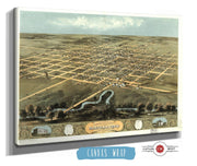 Birds Eye View Of The City Of Marshalltown Marshall Co Iowa 1868 State of Iowa