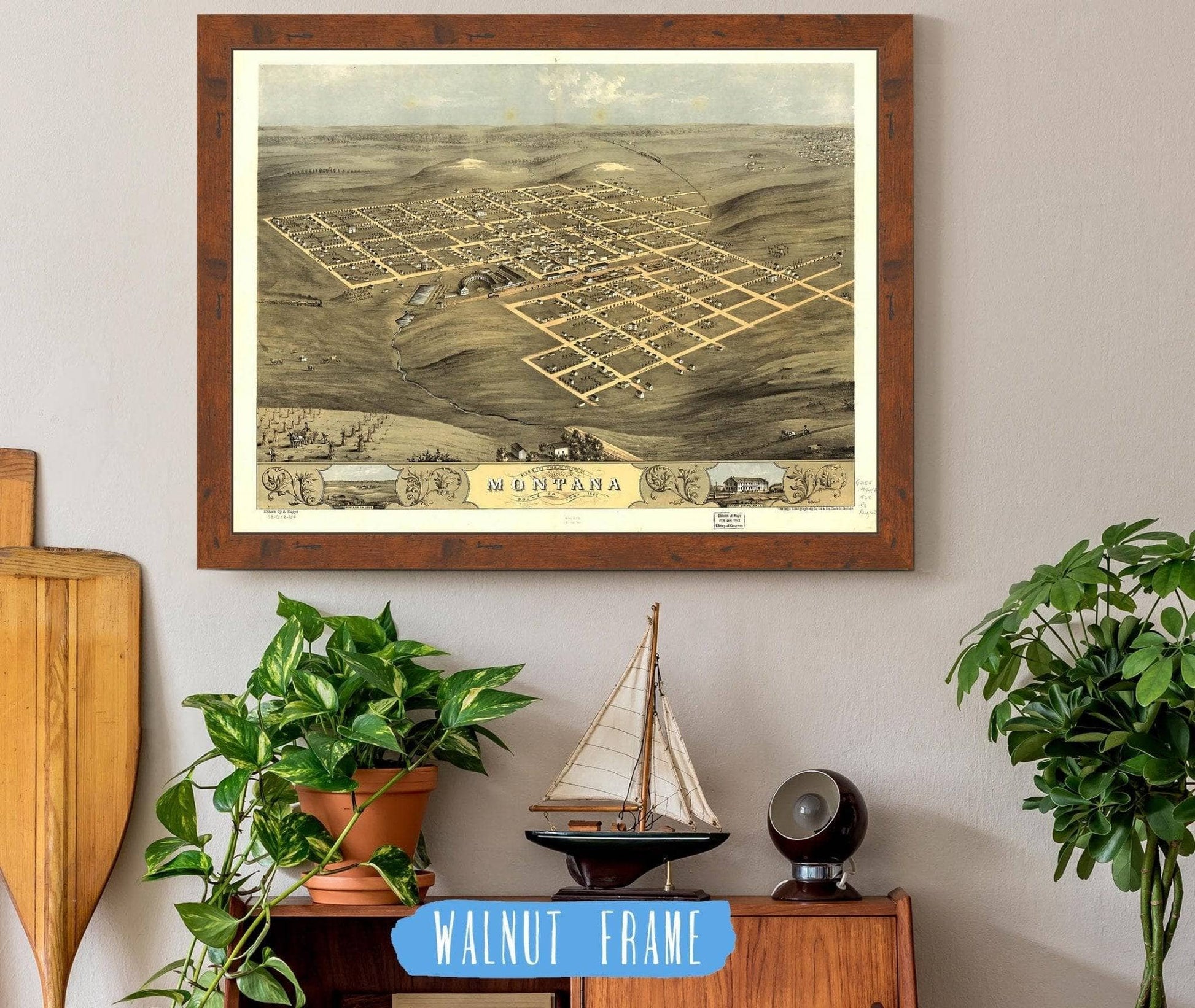 Birds Eye View Of The City Of Montana, Boone Co Iowa 1868 State of Iowa