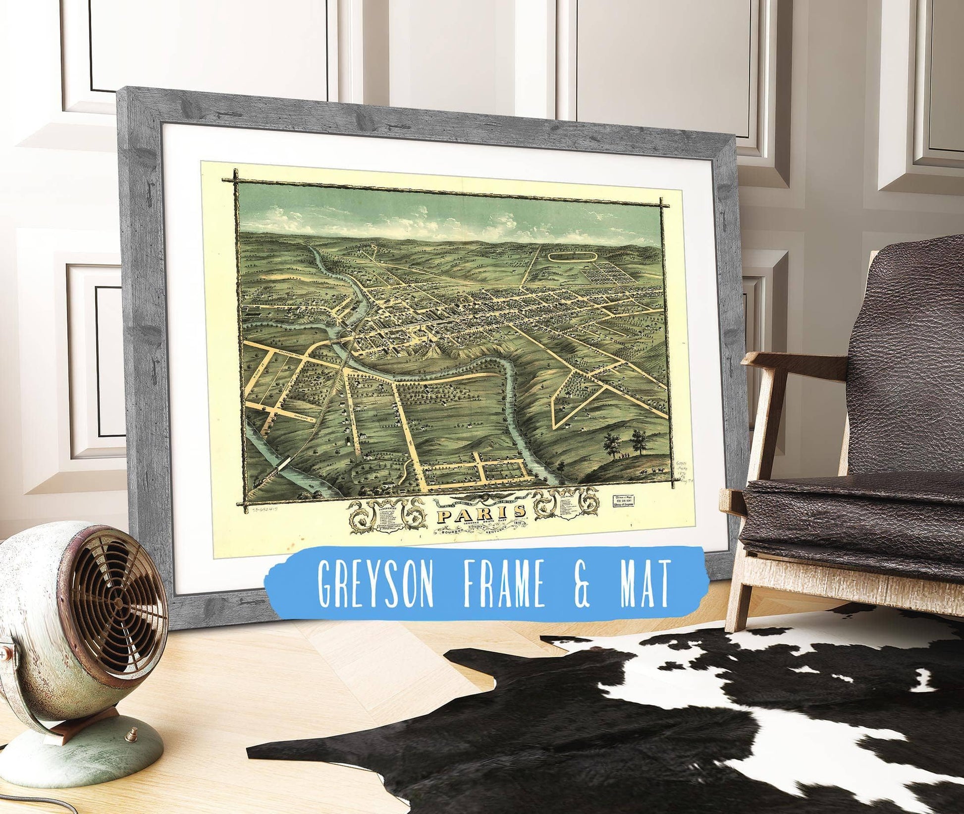 Birds Eye View Of The City Of Paris Bourbon County Kentucky 1870 State of Kentucky
