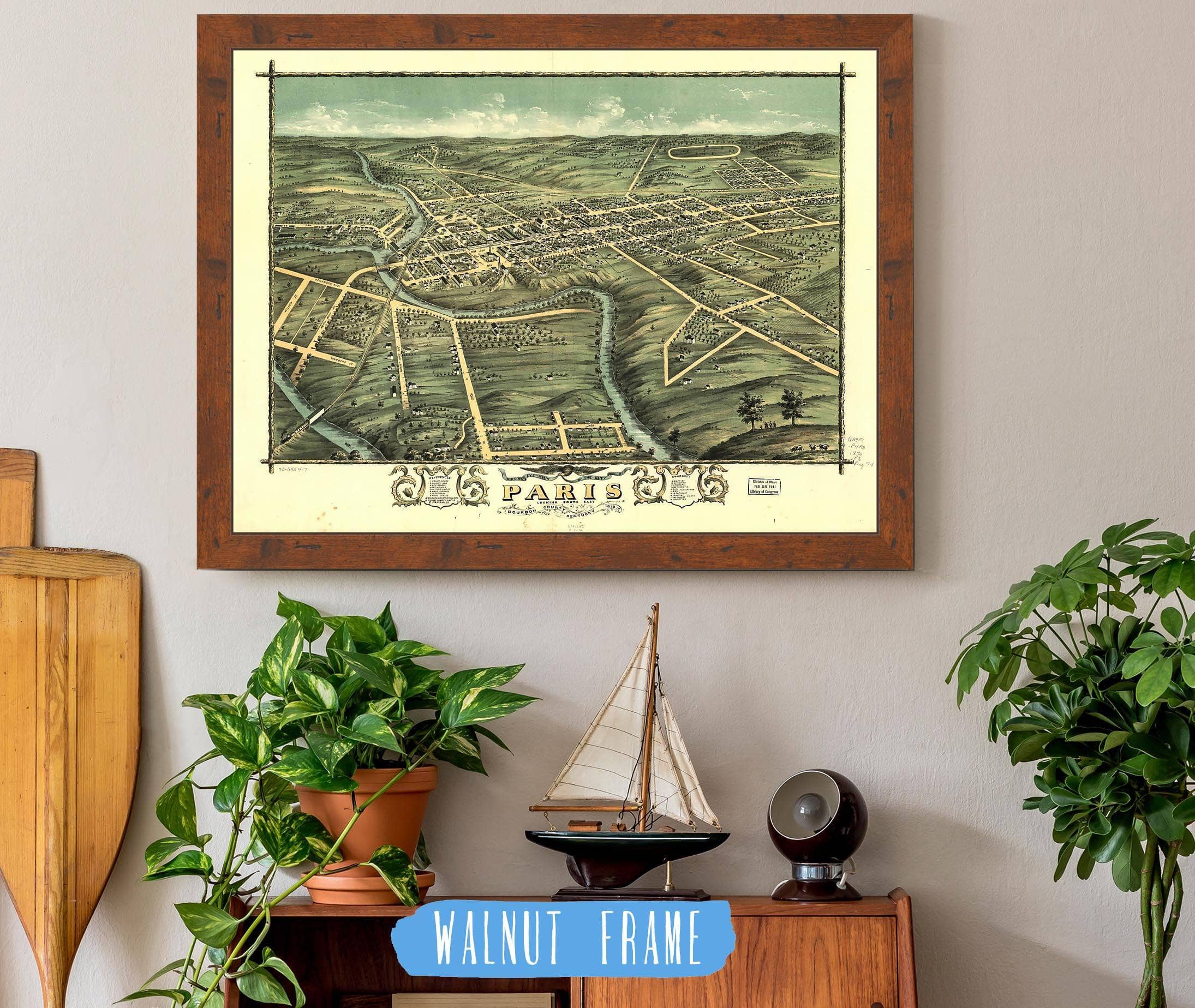 Birds Eye View Of The City Of Paris Bourbon County Kentucky 1870 State of Kentucky
