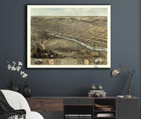 Birds Eye View Of The City Of Peru Miami Co Indiana 1868 State of Indiana