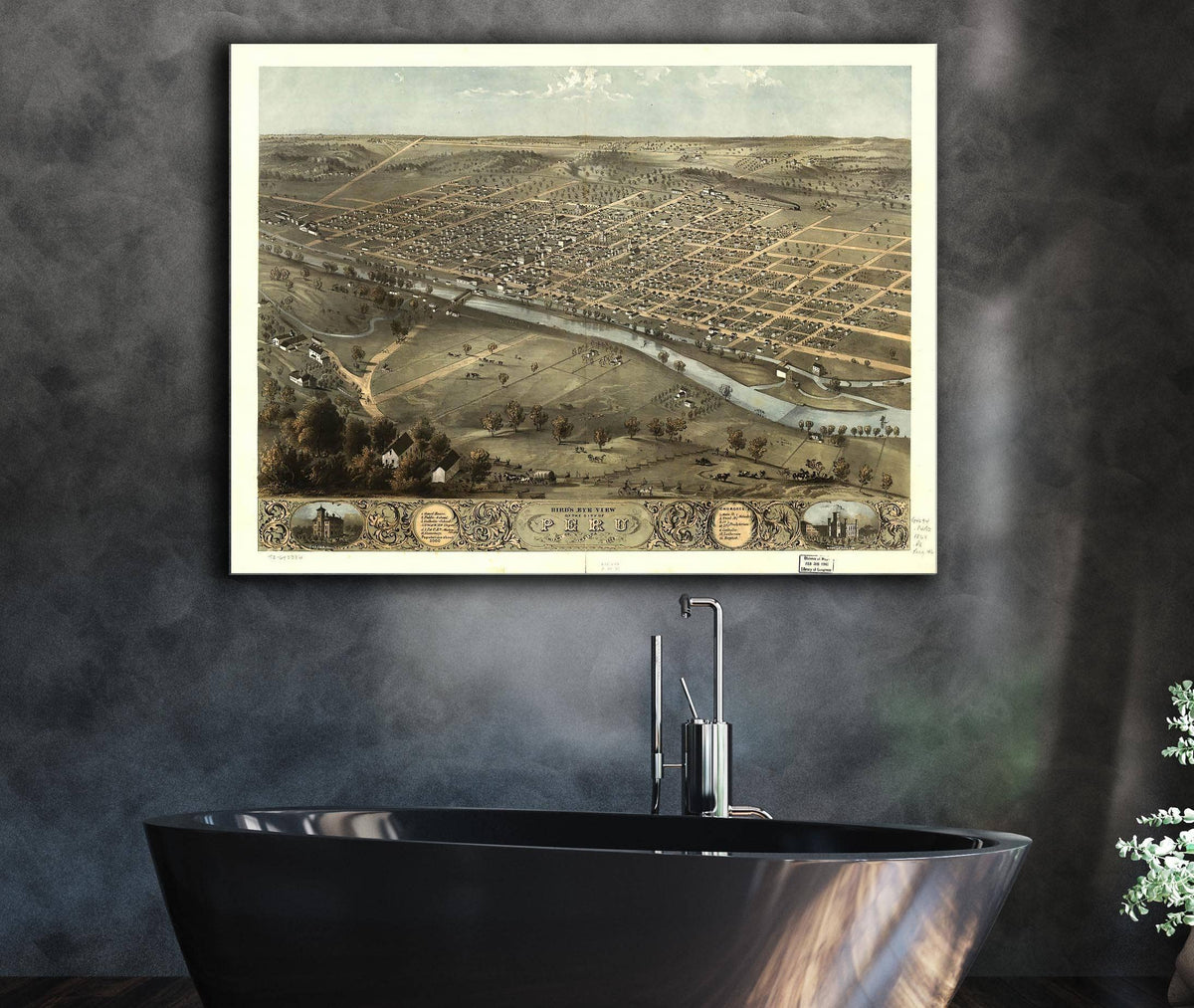 Birds Eye View Of The City Of Peru Miami Co Indiana 1868 State of Indiana