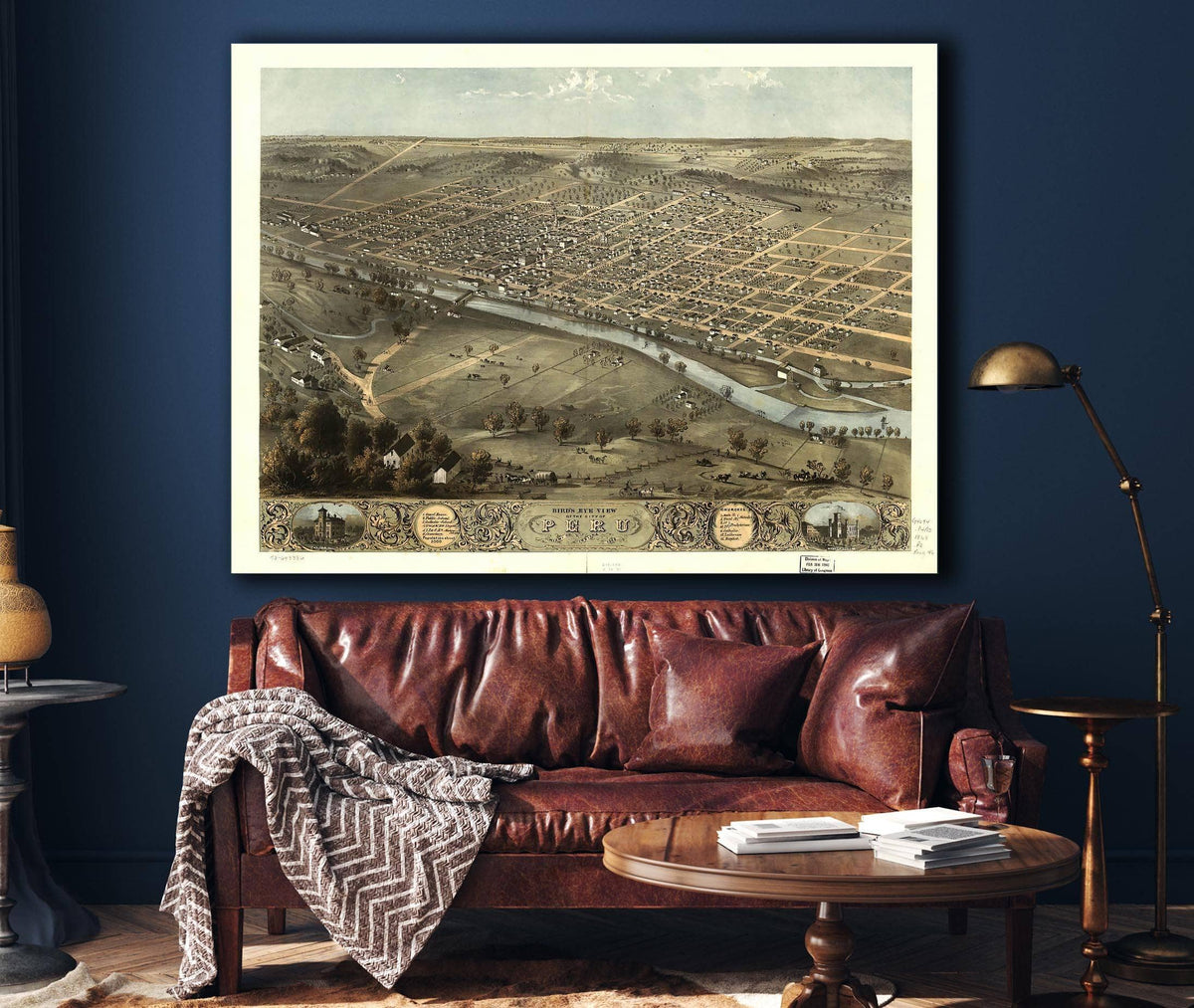 Birds Eye View Of The City Of Peru Miami Co Indiana 1868 State of Indiana