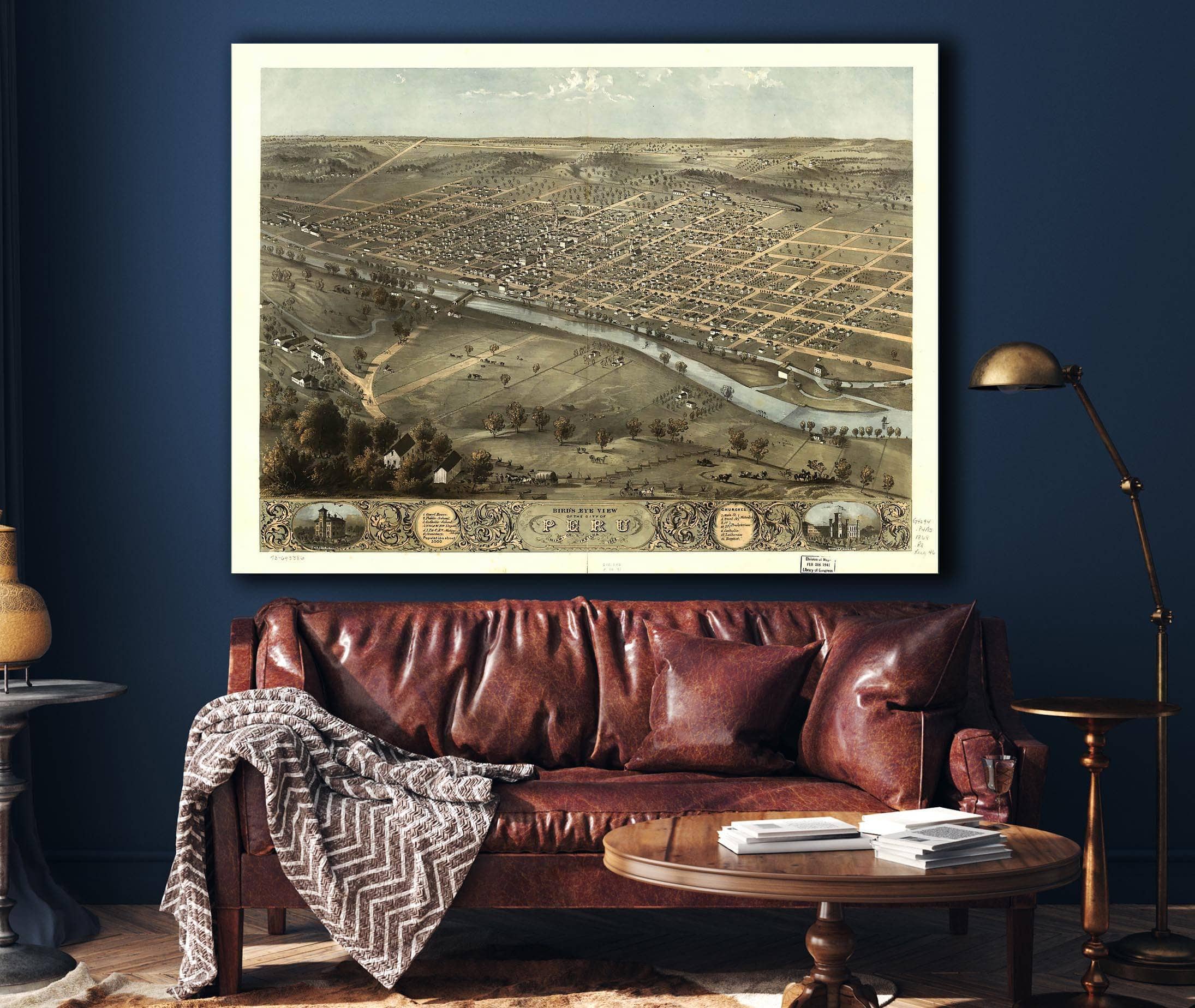 Birds Eye View Of The City Of Peru Miami Co Indiana 1868 State of Indiana