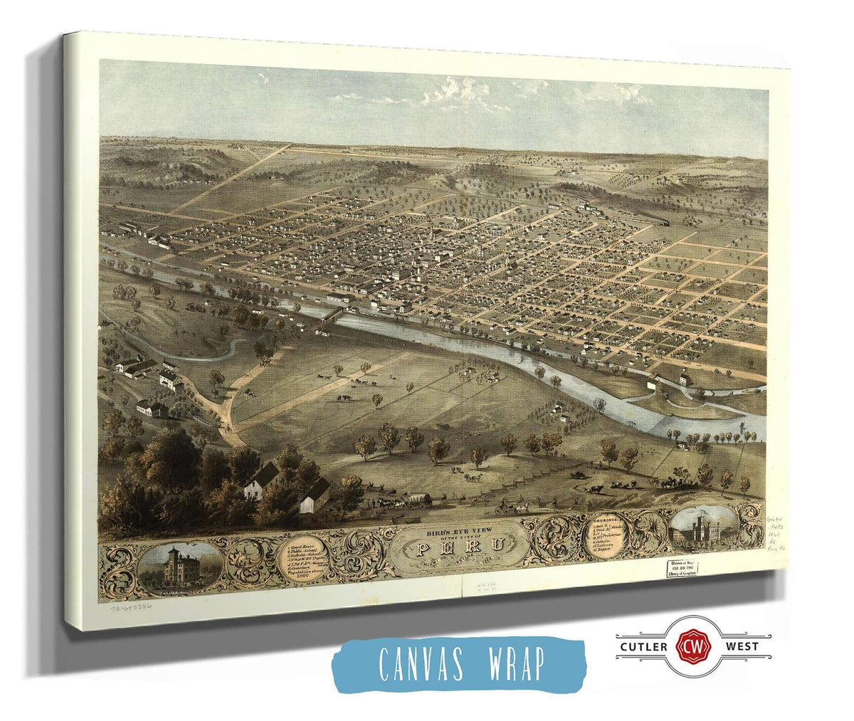 Birds Eye View Of The City Of Peru Miami Co Indiana 1868 State of Indiana