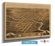 Birds Eye View Of The City Of Pontiac Livingston County Illinois 1869 State of Illinois