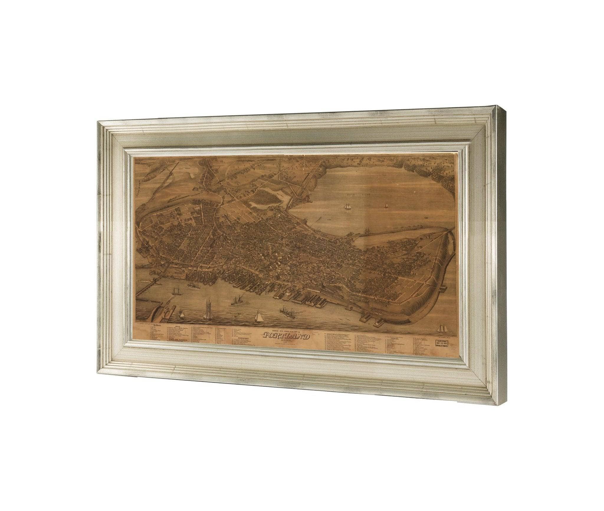 Birds Eye View Of The City Of Portland Maine 1876  State Of Maine