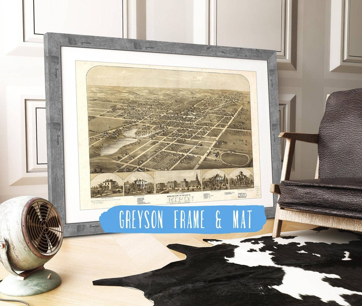 Birds Eye View Of The City Of Ripon Fond Du Lac Co Wisconsin 1867 State of Wisconsin