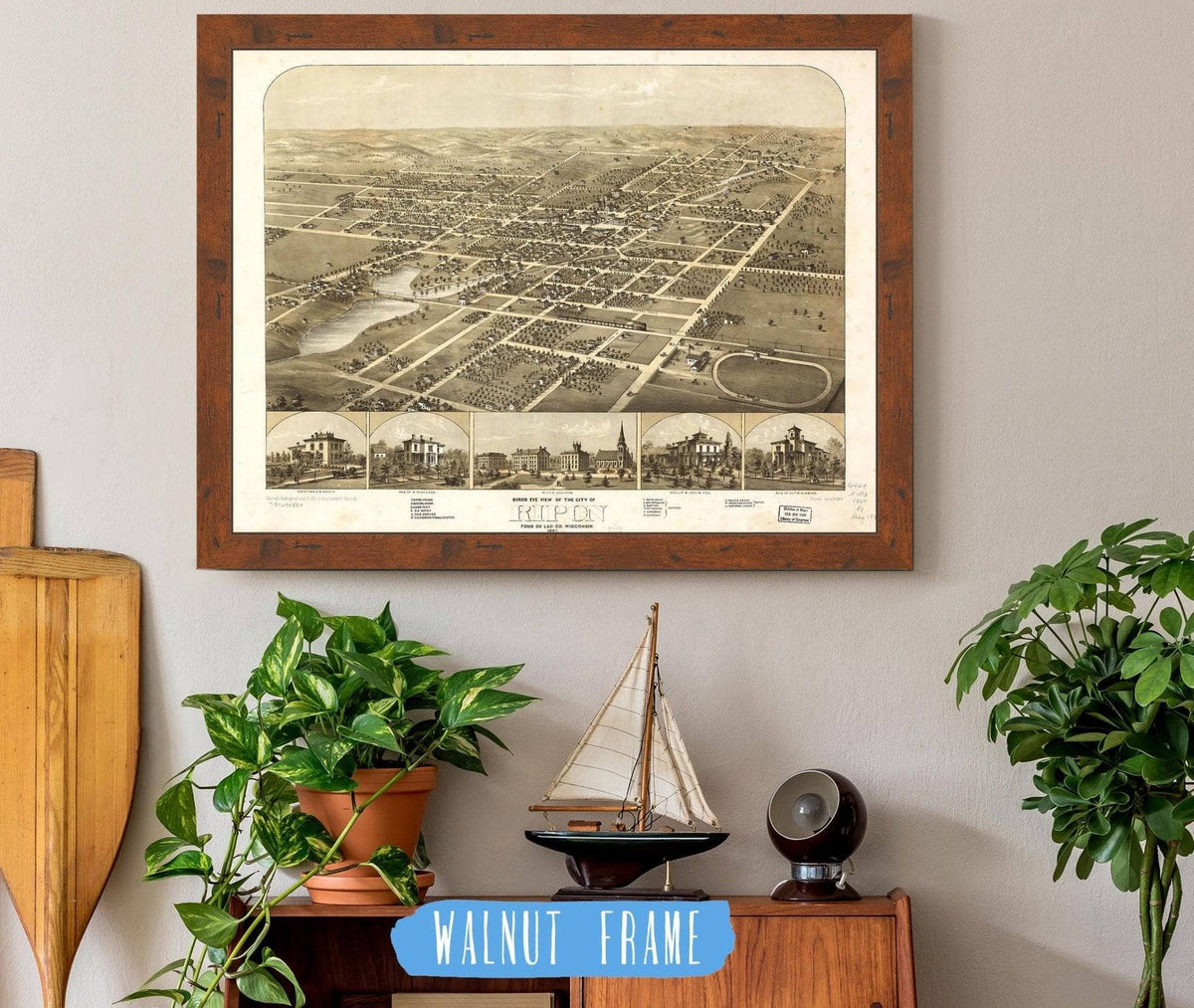 Birds Eye View Of The City Of Ripon Fond Du Lac Co Wisconsin 1867 State of Wisconsin