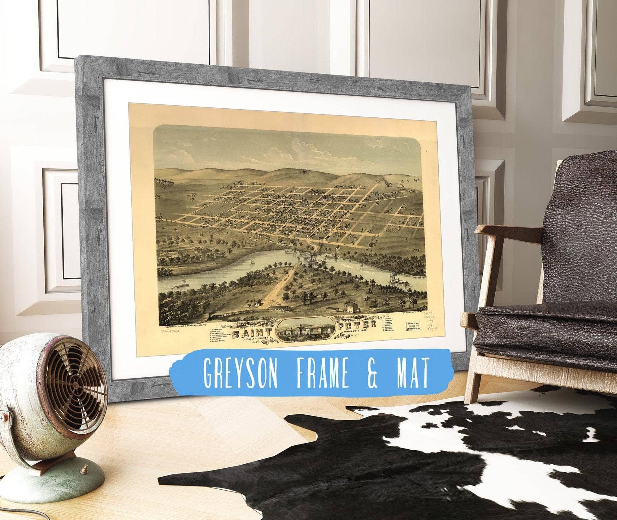 Birds Eye View Of The City Of Saint Peter Nicollet County Minnesota 1870 State of Minnesota