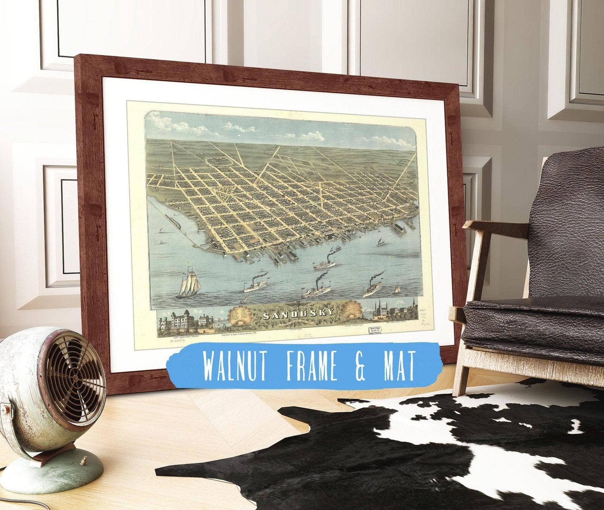 Birds Eye View Of The City Of Sandusky Erie County Ohio 1870 State of Ohio