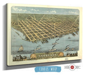 Birds Eye View Of The City Of Sandusky Erie County Ohio 1870 State of Ohio