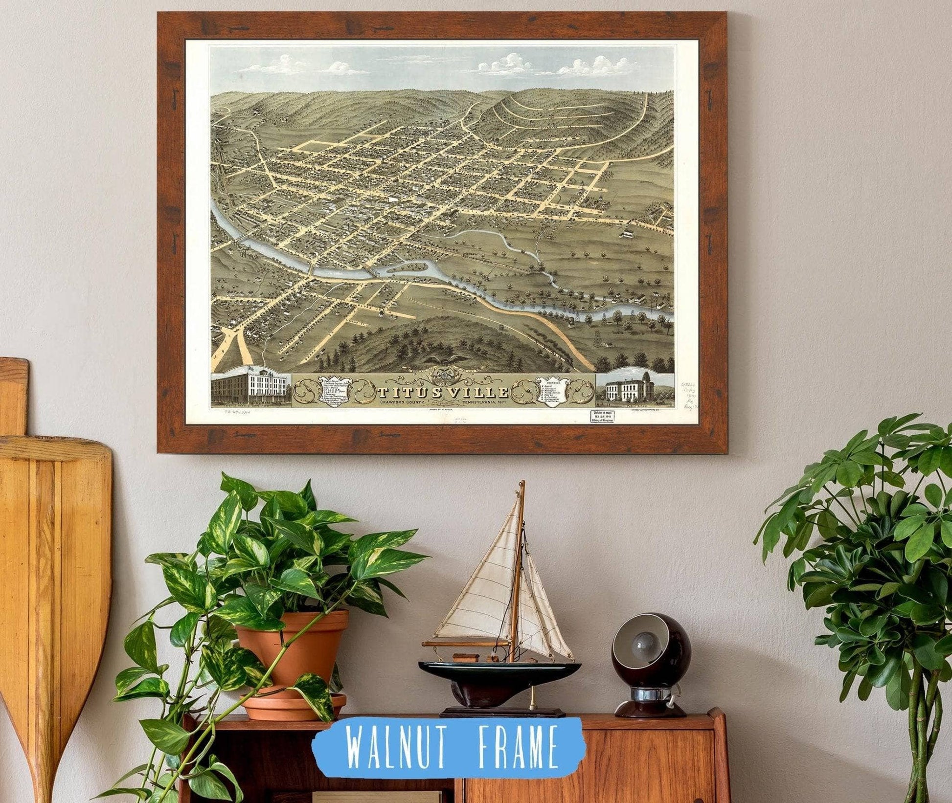 Birds Eye View Of The City Of Titusville Crawford County Pennsylvania 1871 State of Pennsylvania