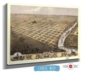 Birds Eye View Of The City Of Topeka The Capital Of Kansas 1869 State of Kansas