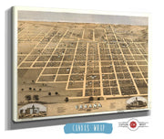 Birds Eye View Of The City Of Urbana Champaign County Illinois 1869 State of Illinois