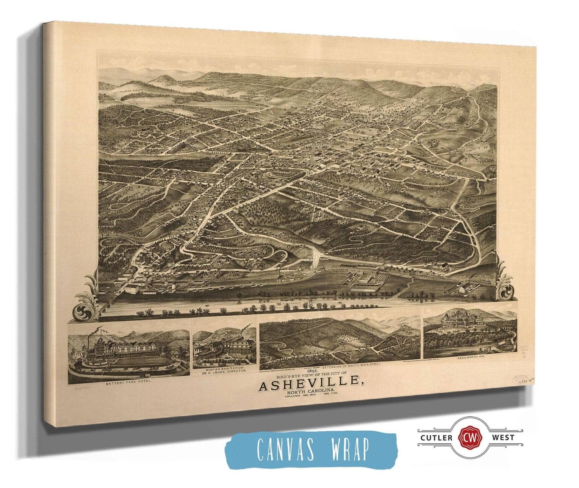 Birds Eye View Of The City Of Wheeling West Virginia 1870 State of West Virginia