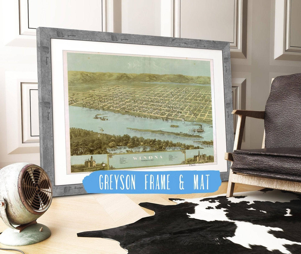 Birds Eye View Of The City Of Winona Minnesota 1867 State of Minnesota