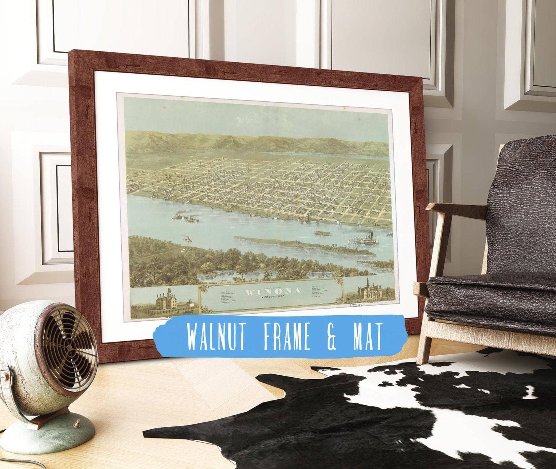 Birds Eye View Of The City Of Winona Minnesota 1867 State of Minnesota