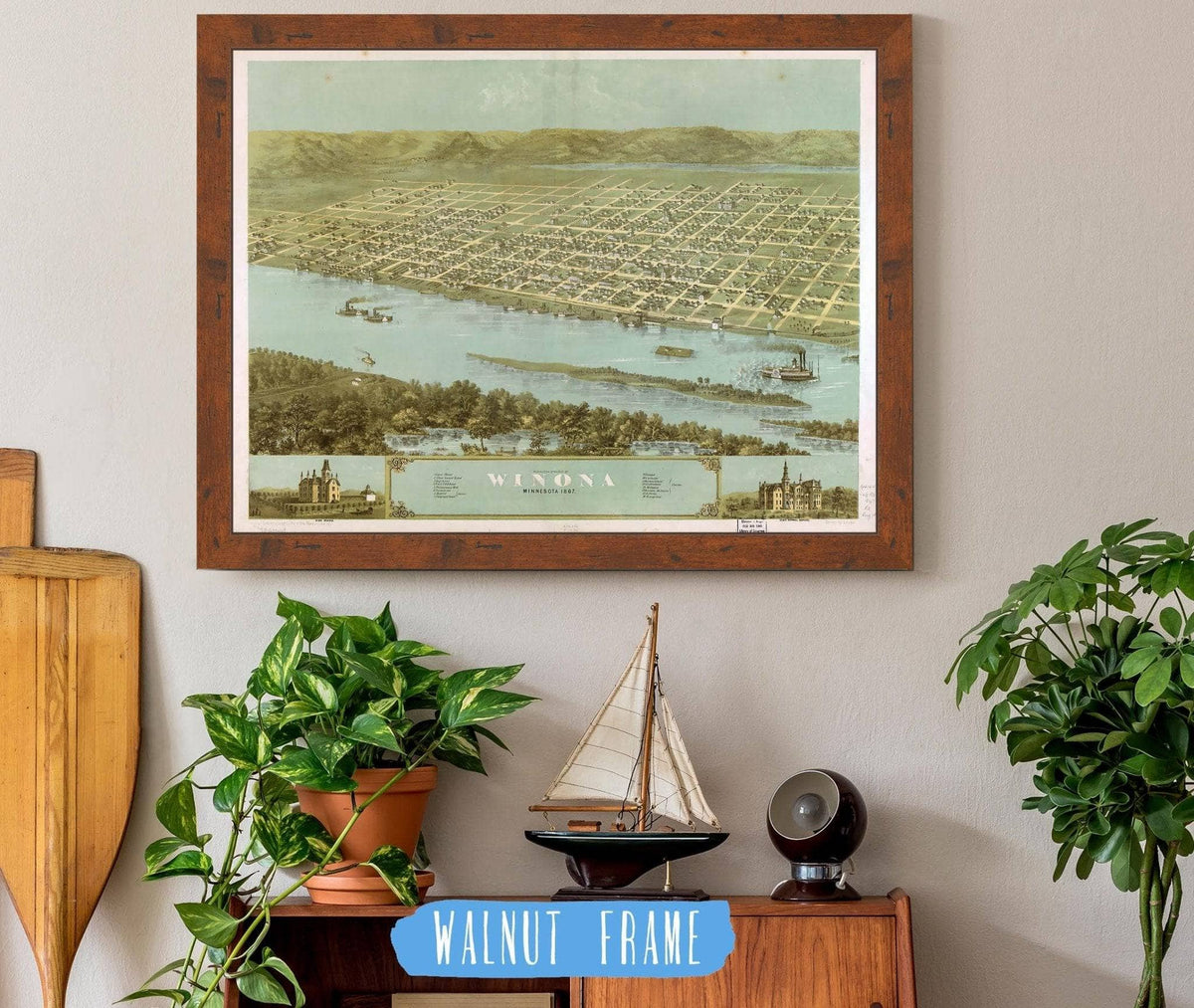 Birds Eye View Of The City Of Winona Minnesota 1867 State of Minnesota