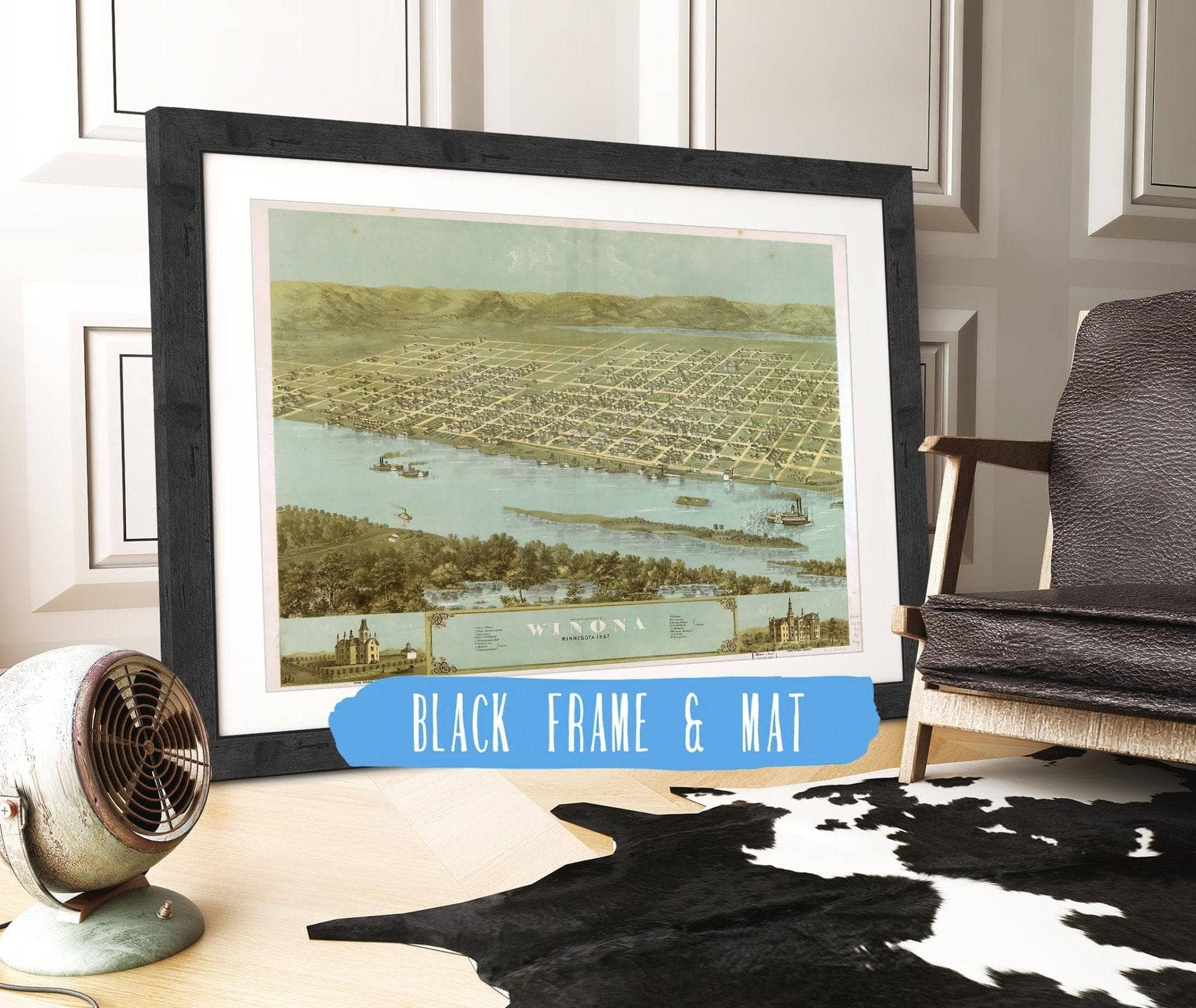 Birds Eye View Of The City Of Winona Minnesota 1867 State of Minnesota