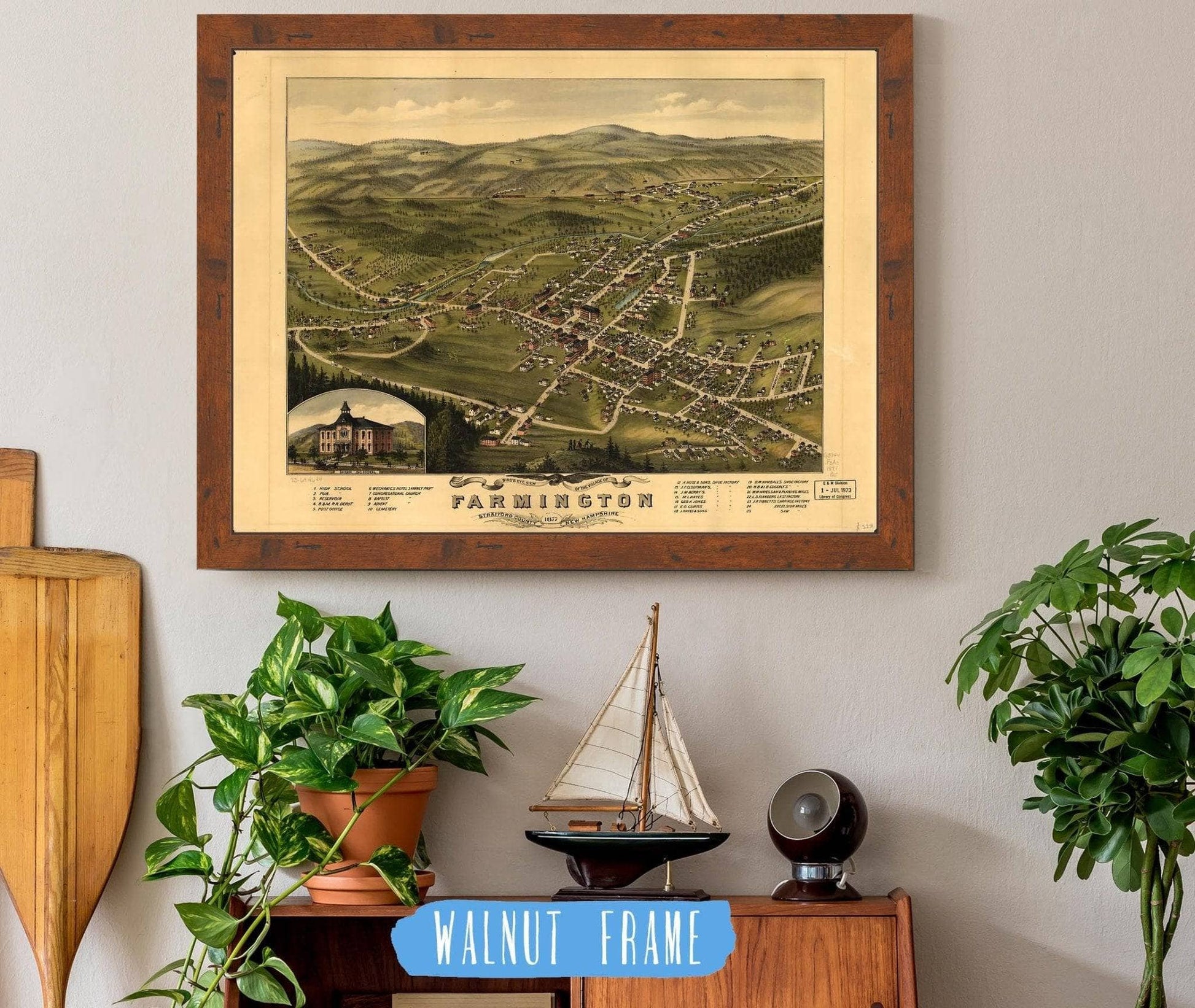 Birds Eye View Of The Village Of Farmington Stafford County New Hampshire 1877 State of New Hampshire