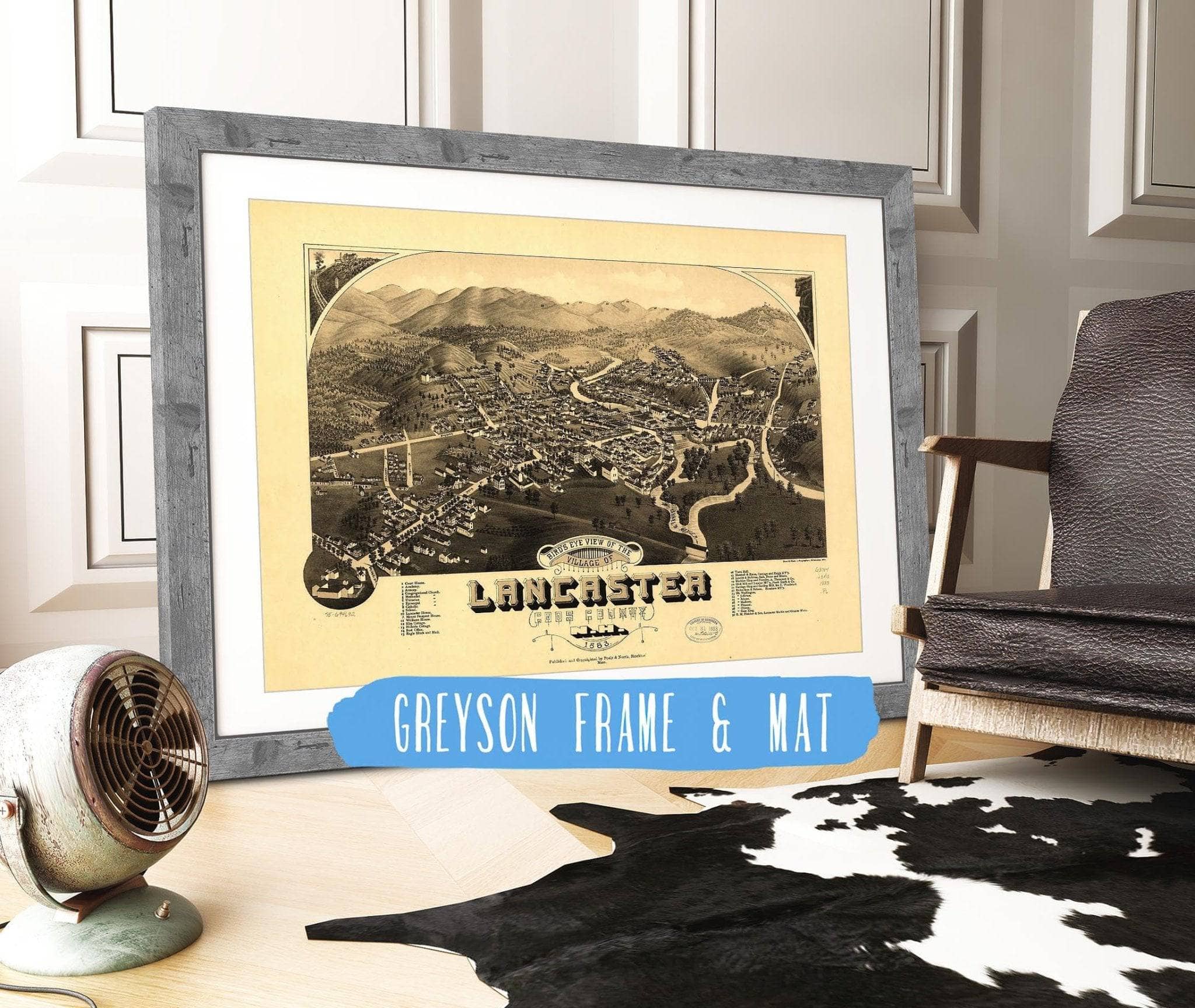 Birds Eye View Of The Village Of Lancaster Coos County Nh 1883 State of New Hampshire