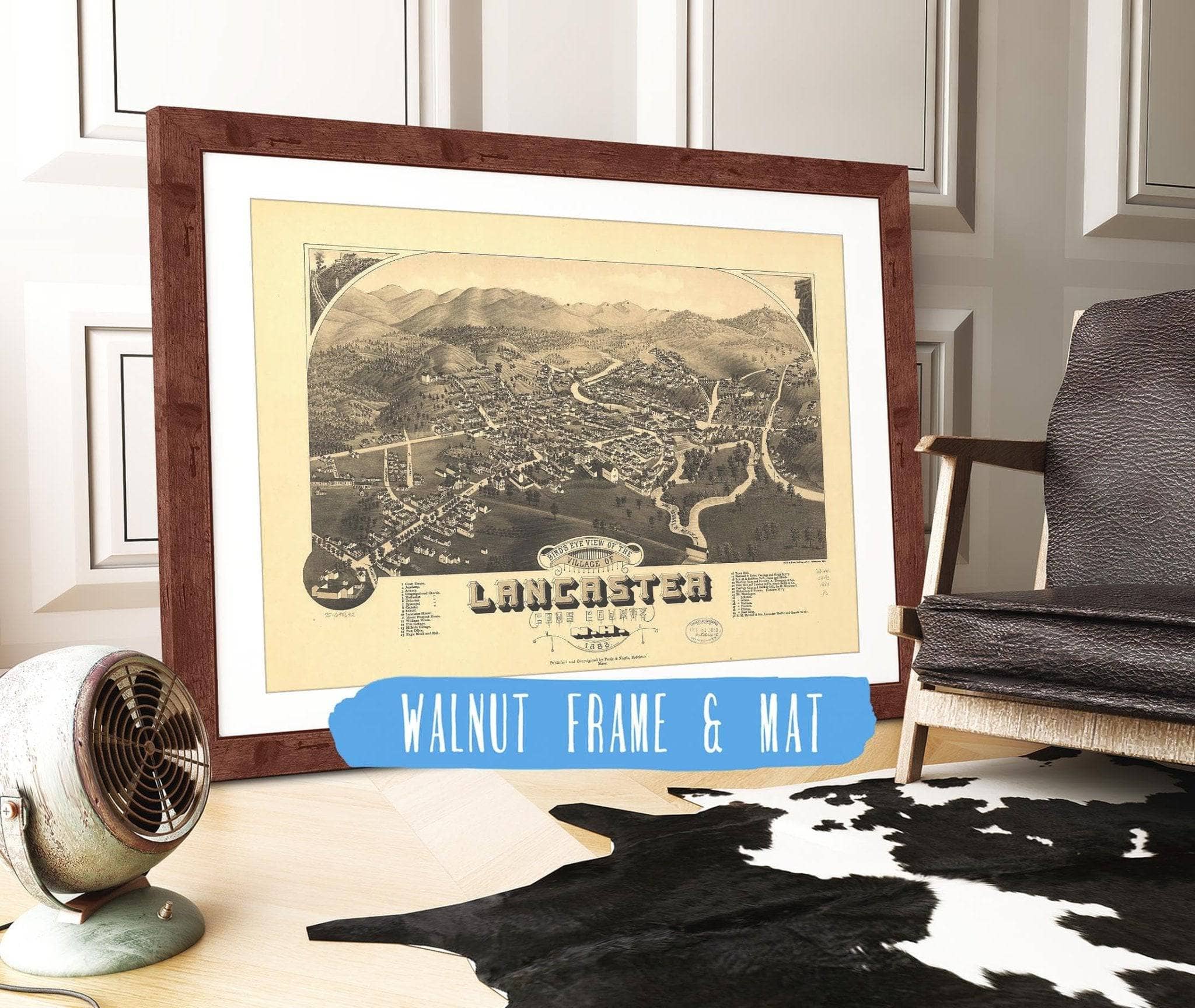 Birds Eye View Of The Village Of Lancaster Coos County Nh 1883 State of New Hampshire